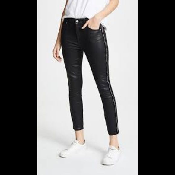 7 For All Mankind ankle cropped black legging with shine - Picture 2 of 10